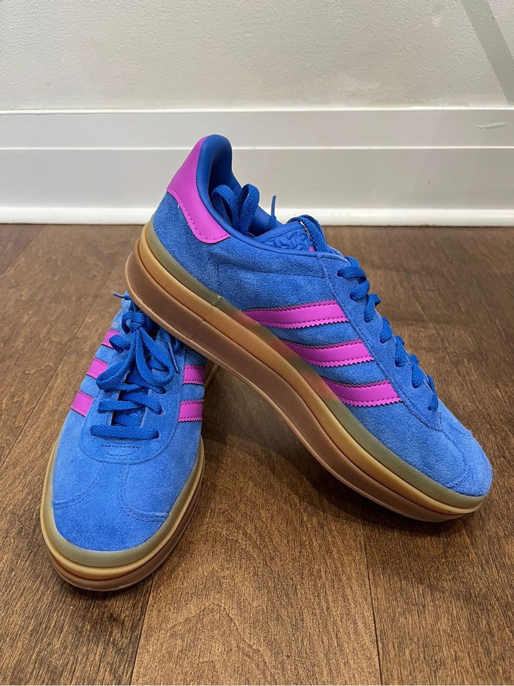 NEW Adidas Gazelle Bold W 'Purple Burst' Blue Gum Casual Shoes (IG4367) US 8
